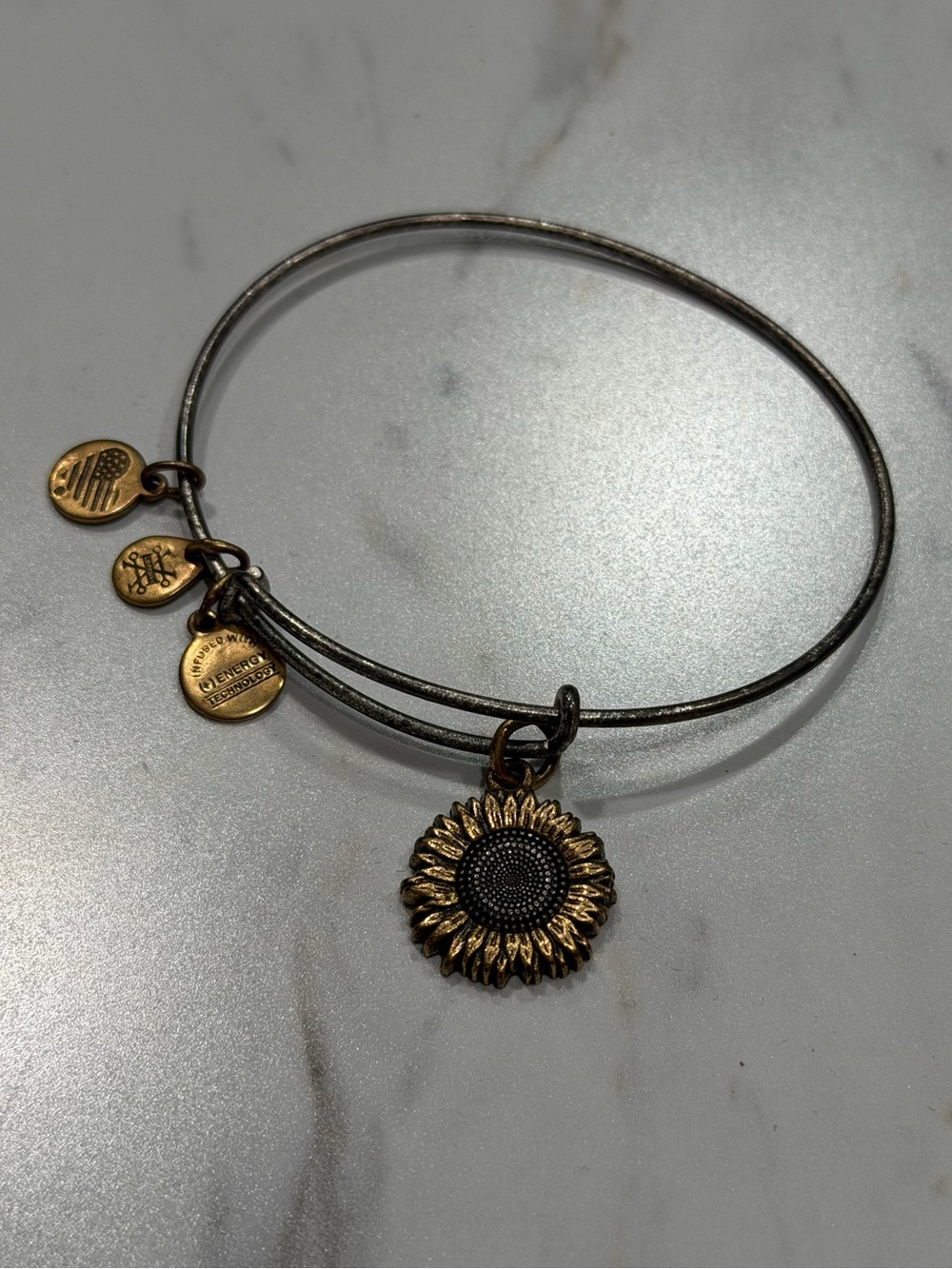 Alex & Ani Bangle Bracelet Jewelry - Gold - Sunflower Floral Flower